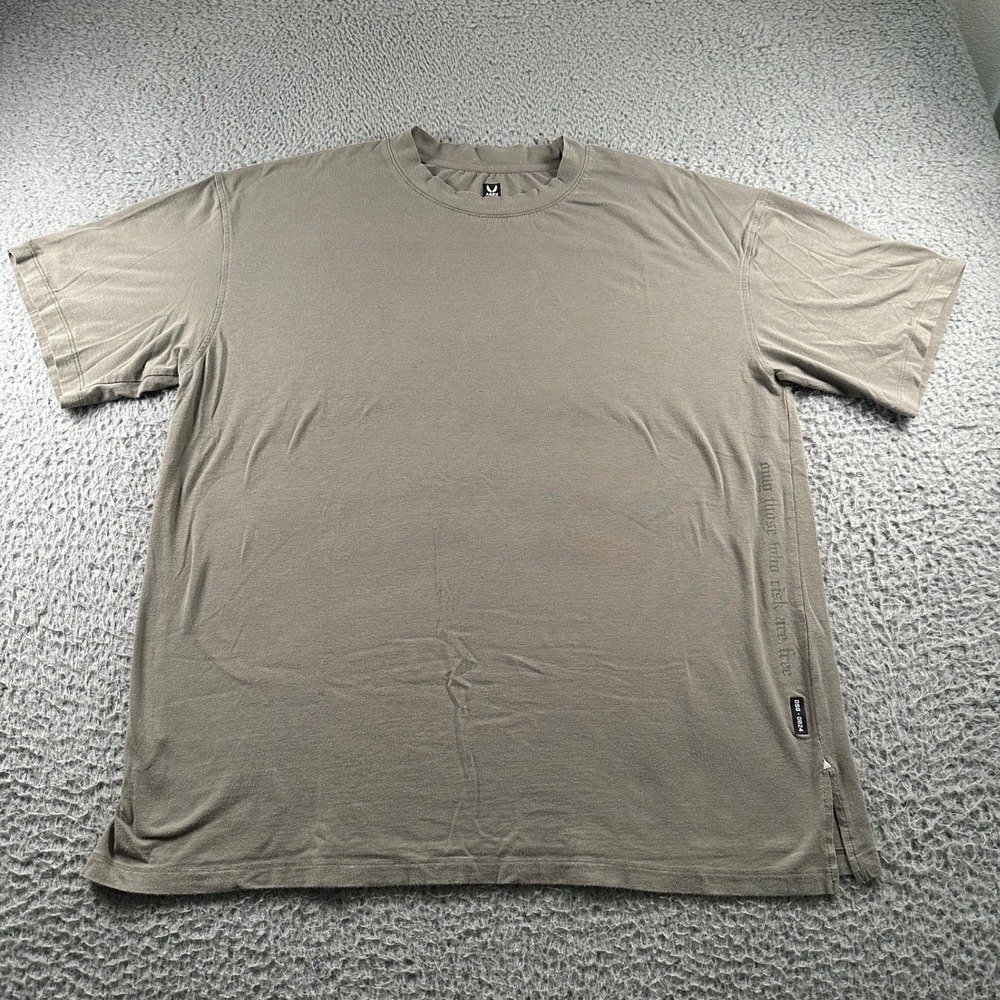 ASRV T-Shirt Mens M Olive Crewneck Back‎ Oversized Side Split DSG-0824 Tag